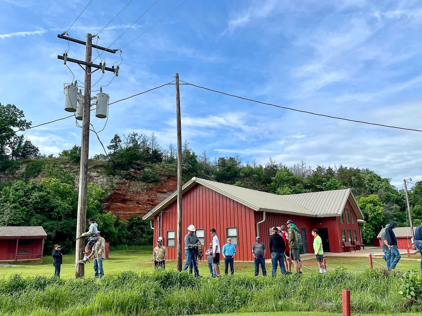 Energy Campers learn to climb utility poles